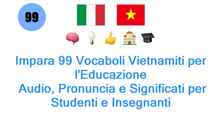 Impara 99 Vocaboli Vietnamiti per lEducazione: Audio, Pronuncia e Significati per Studenti e Insegnanti